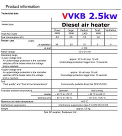 MOTORHOME HEATER 2.5KW HIGHEST QUALITY photo 2